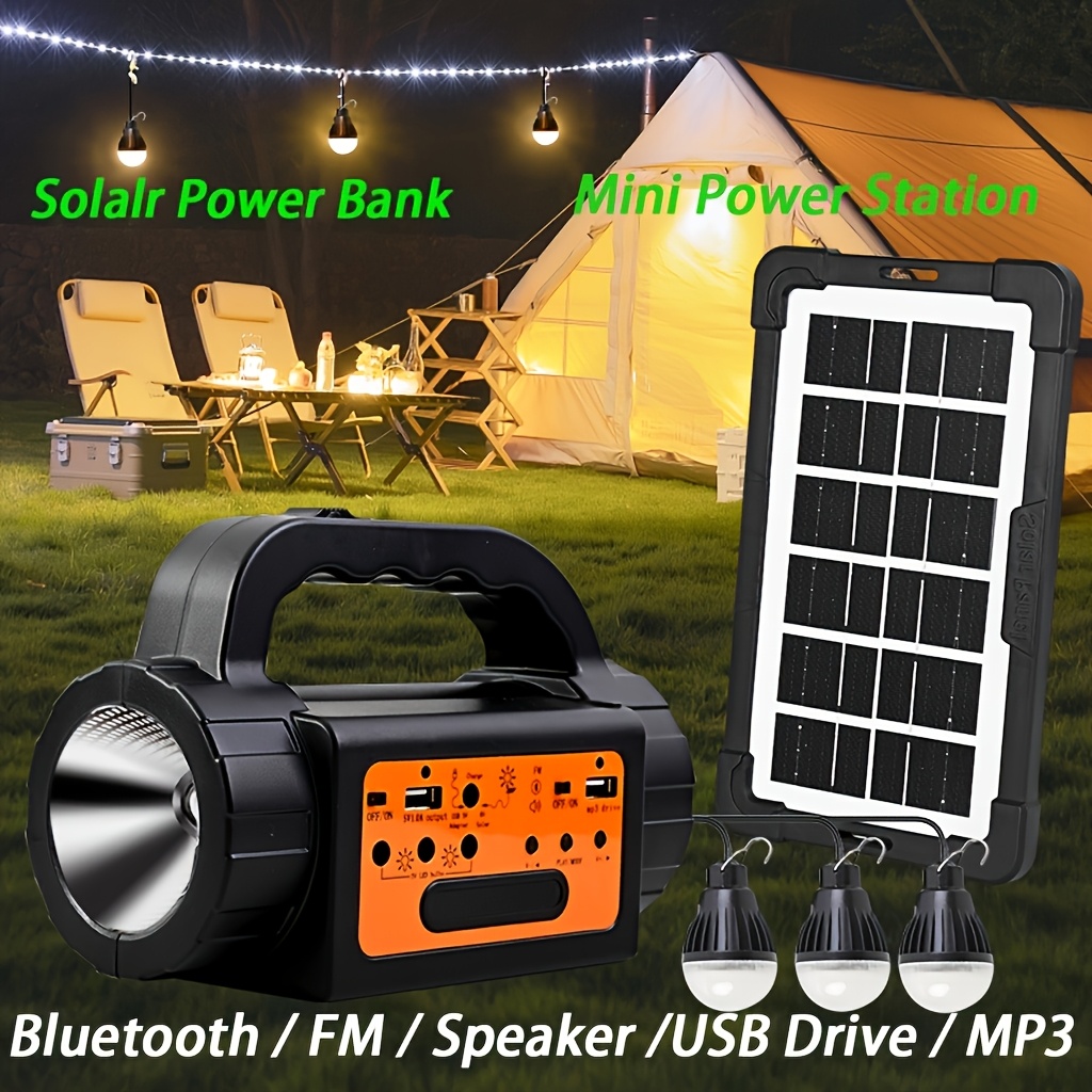 V Mount Battery - Solar Rechargeable Camping Lights Outdoor, Powered