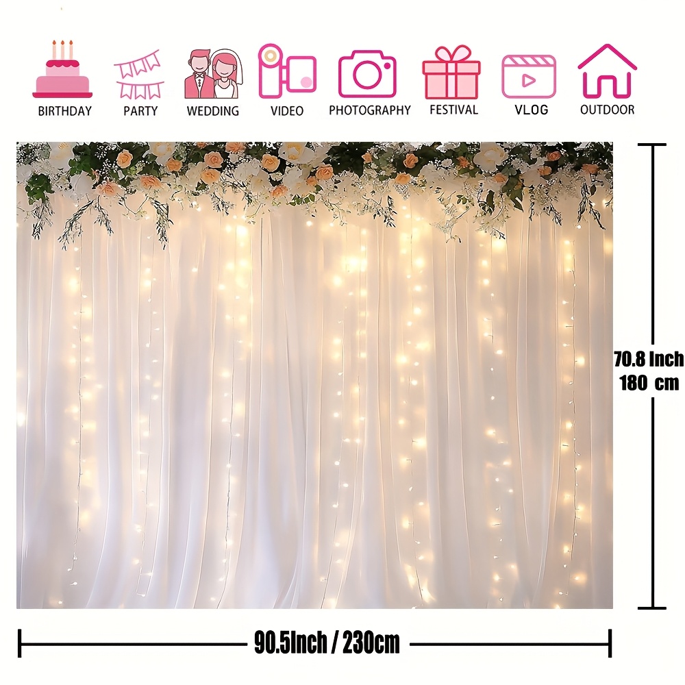 1 white tulle curtain with war - مراجعة Photography Lighting Design وسعره