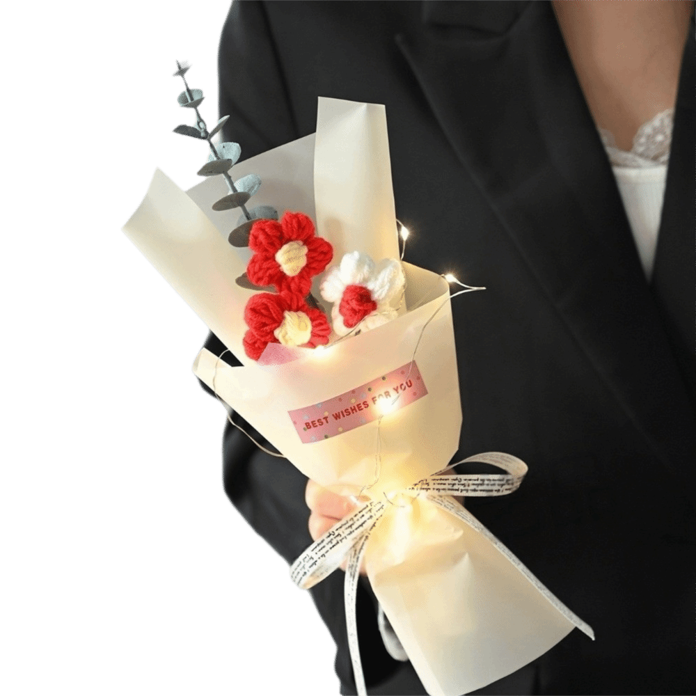 Knitted Crochet Flowers Bouque - مراجعة Photography Artificial Lighting وسعره