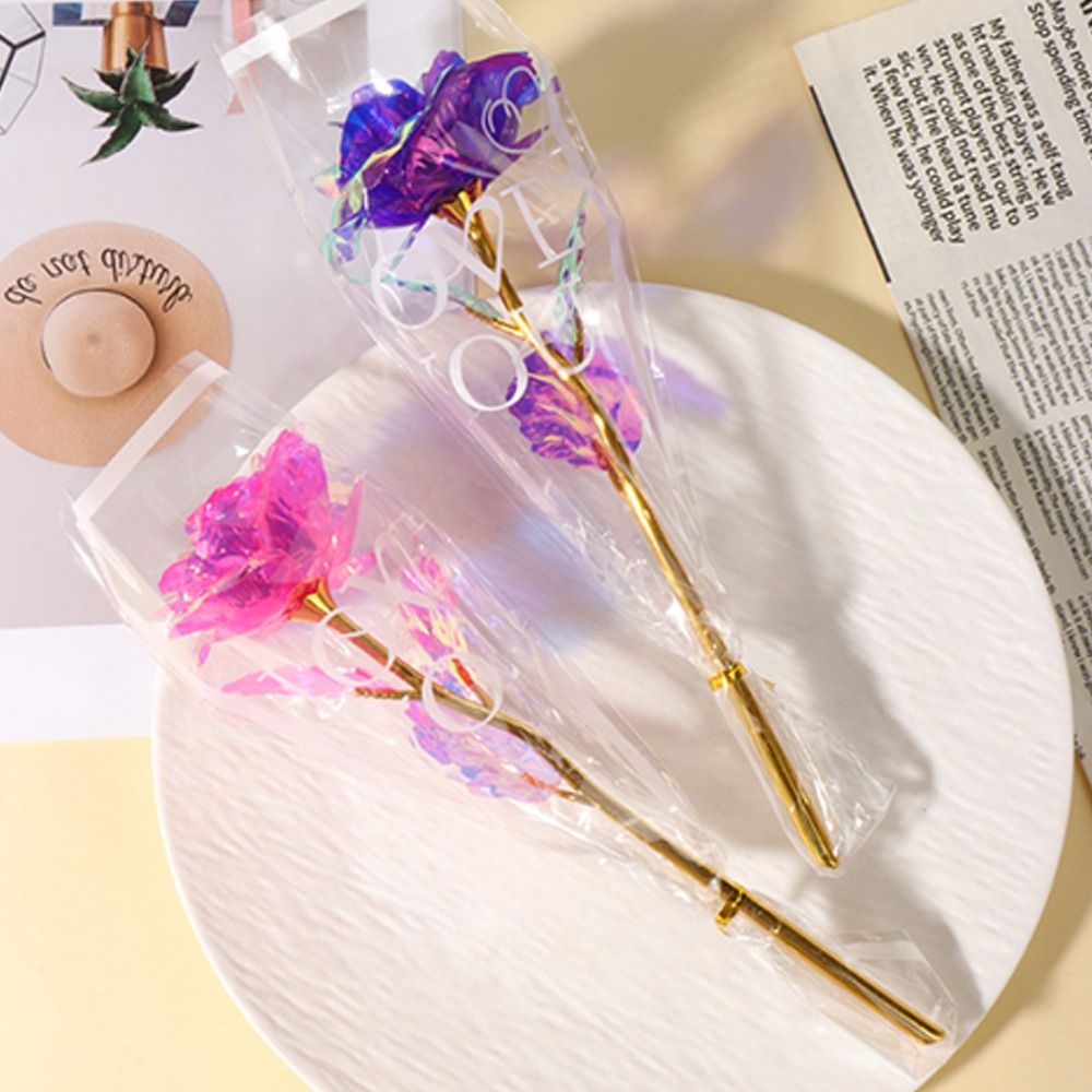 Glowing Gold Foil Rose Flower  - مراجعة Photography Artificial Lighting وسعره
