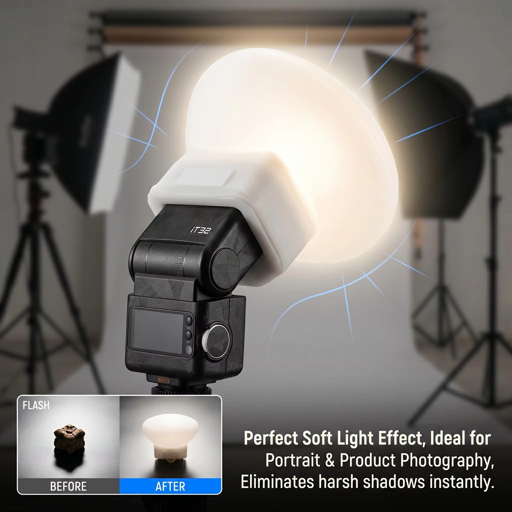 Silicone Flash Diffuser Cover  - مراجعة Photography Lighting Godox وسعره