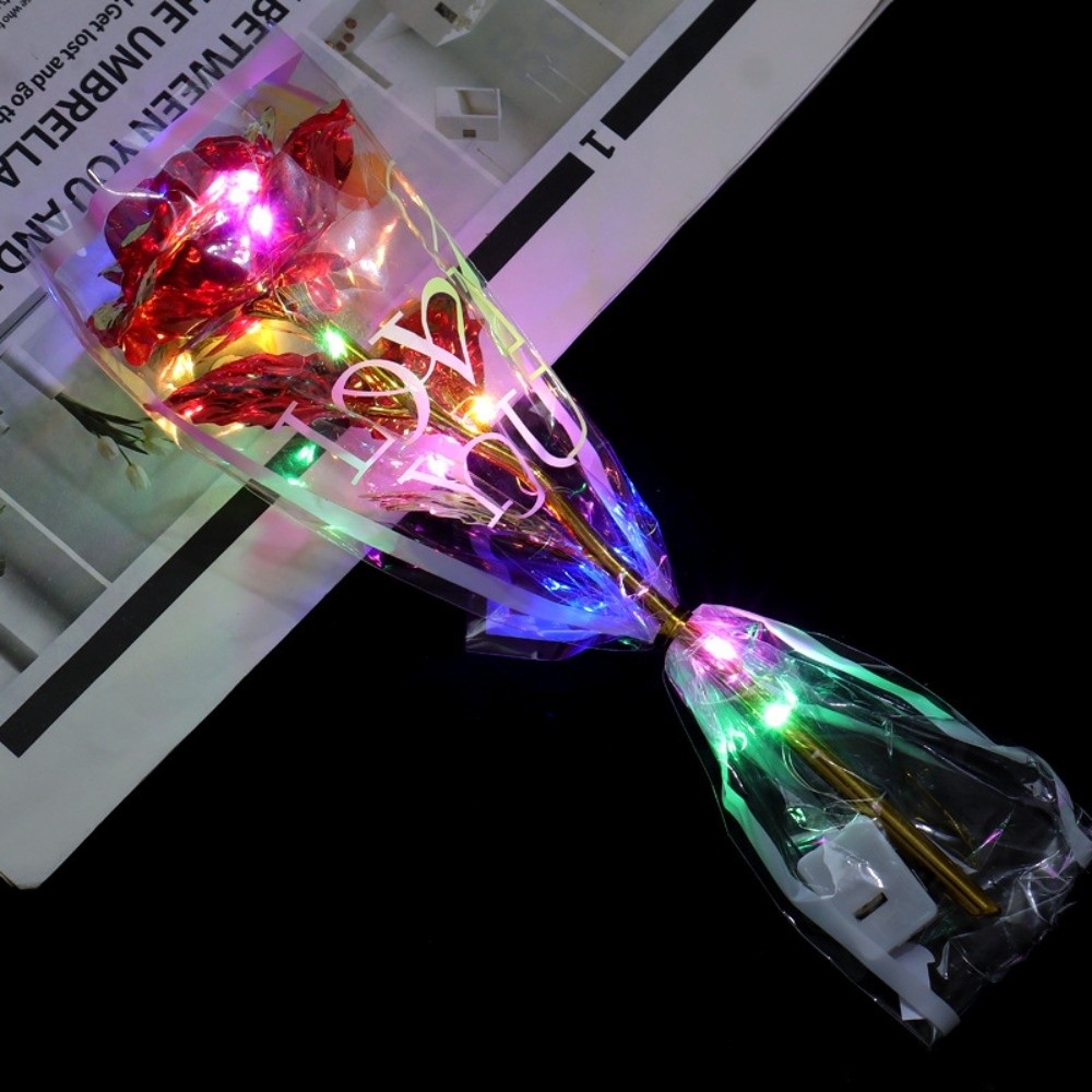 Glowing Gold Foil Rose Flower  - مراجعة Photography Artificial Lighting وسعره