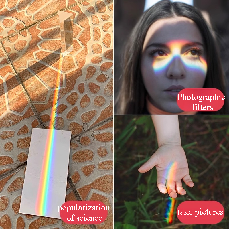 1PC Rainbow Triangular Prism K - مراجعة Photography Lighting Triangle وسعره