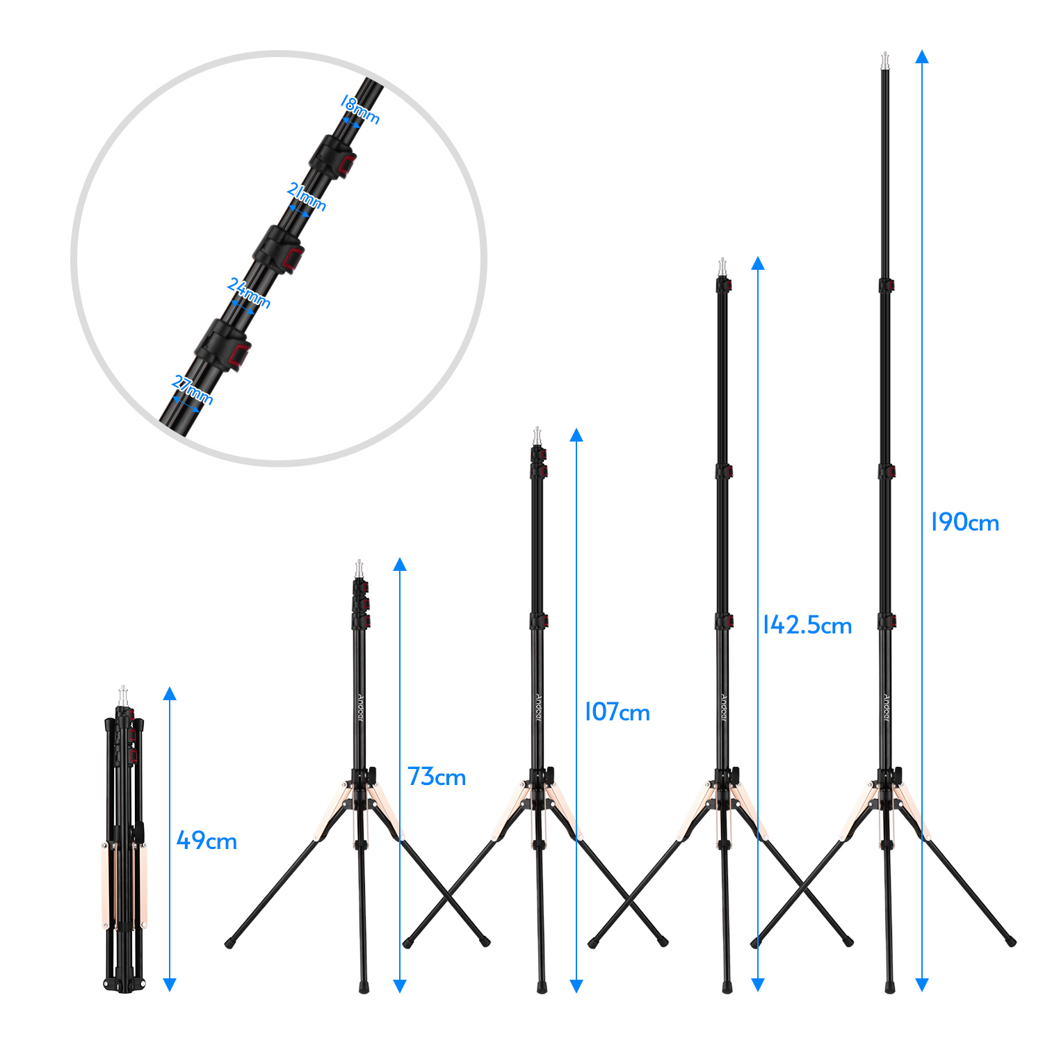 Andoer 190cm/74.8 Inch Portabl - مراجعة Photography Lighting Design وسعره