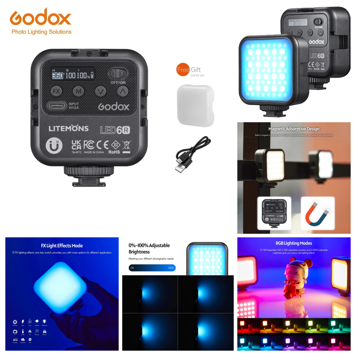 Godox LITEMONS LED6R RGB LED V - مراجعة Photography Lighting Godox وسعره