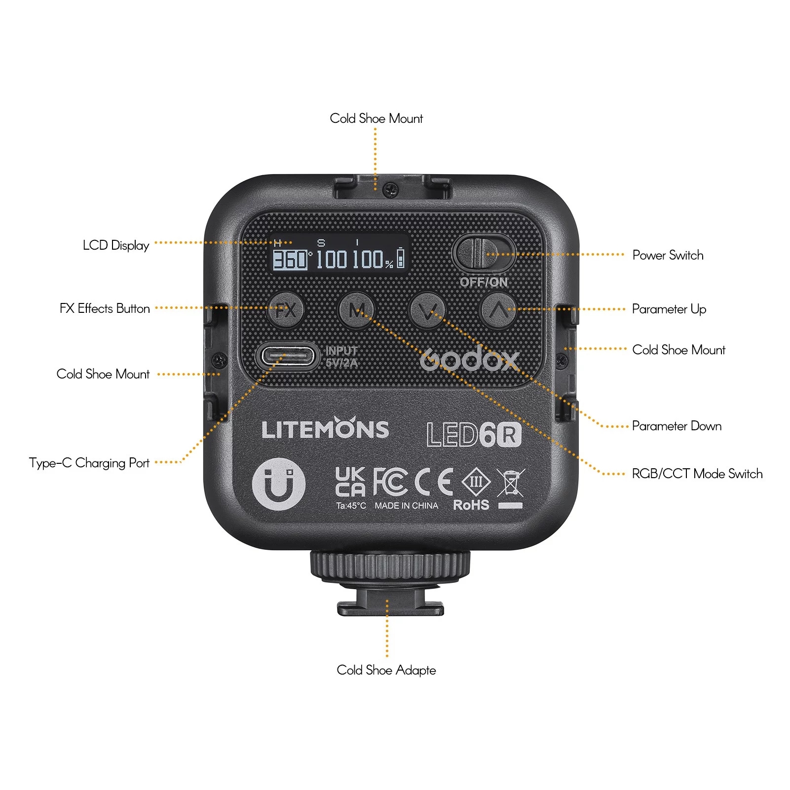 Godox LITEMONS LED6R RGB LED V - مراجعة Photography Lighting Godox وسعره
