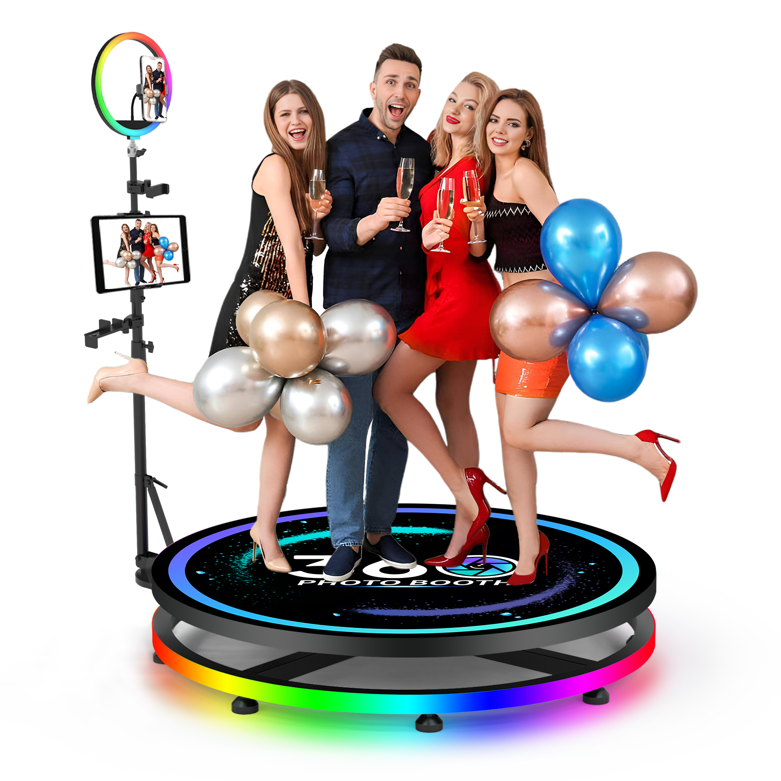360 Photo Booth with Flight Ca - مراجعة Photography Lighting Case وسعره