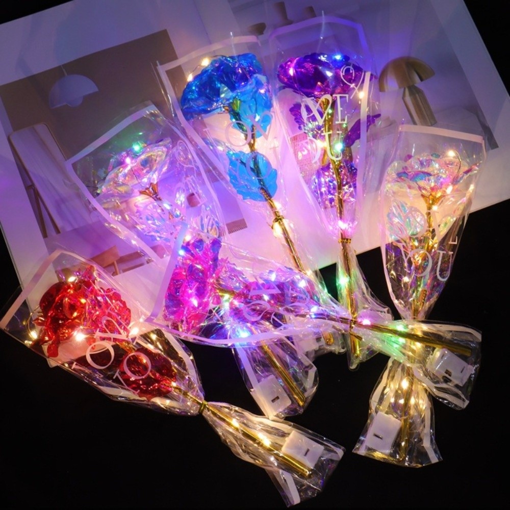 Glowing Gold Foil Rose Flower  - مراجعة Photography Artificial Lighting وسعره